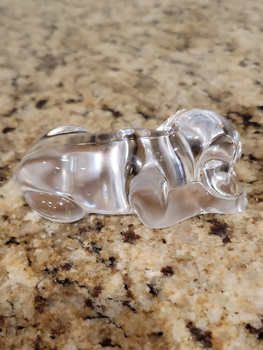 Princess House Crystal Sleeping Puppy Dog Figurine Glass Paperweight Vintage
